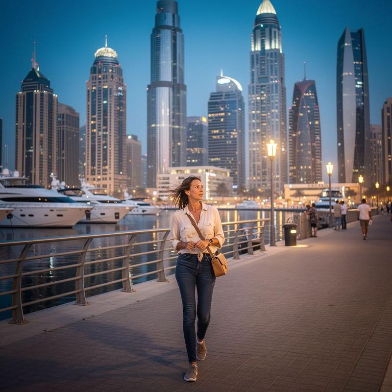 Evening walk at Dubai Marina, UAE